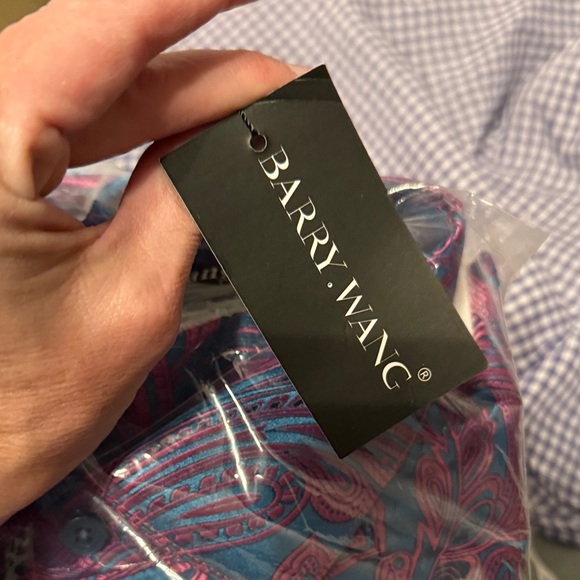 Men's Paisley Dress Shirt - Purple and Blue - Picture 3 of 5